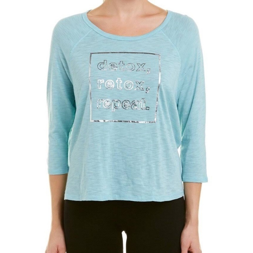 NWT Nanette Lepore Play Knit Top Light Blue Size XS